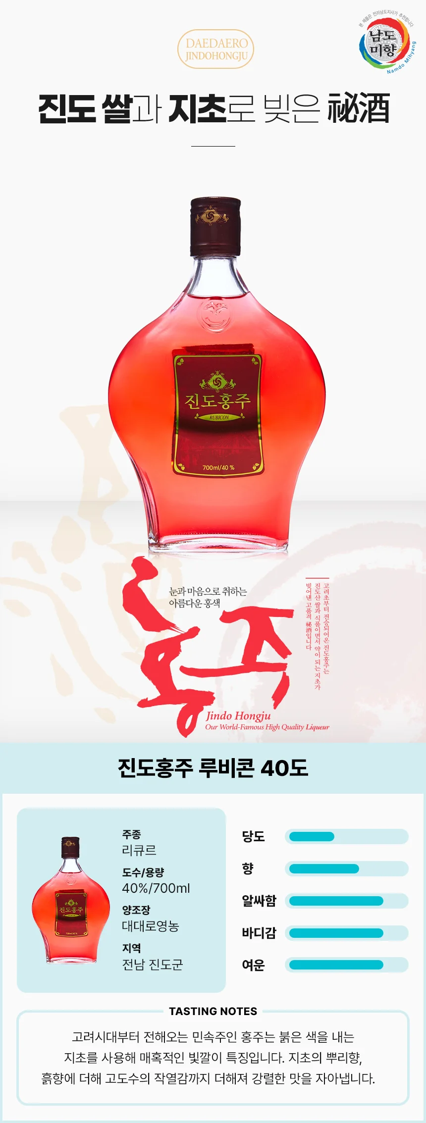 진도홍주 루비콘 700ml