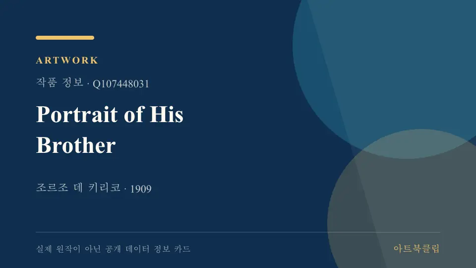 Portrait of His Brother의 확인된 기초 정보를 정리한 아트북클립 정보 카드
