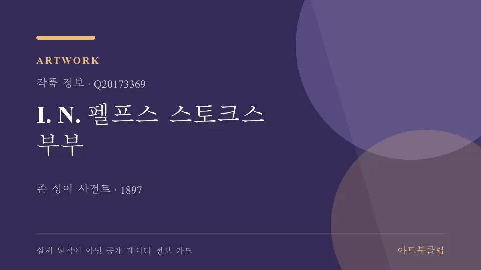 I. N. 펠프스 스토크스 부부의 확인된 기초 정보를 정리한 아트북클립 정보 카드