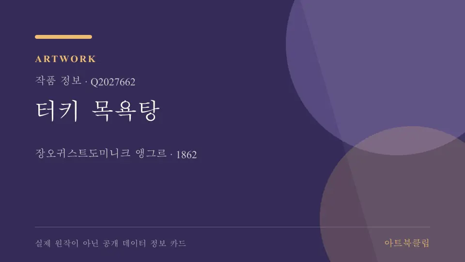 터키 목욕탕의 확인된 기초 정보를 정리한 아트북클립 정보 카드
