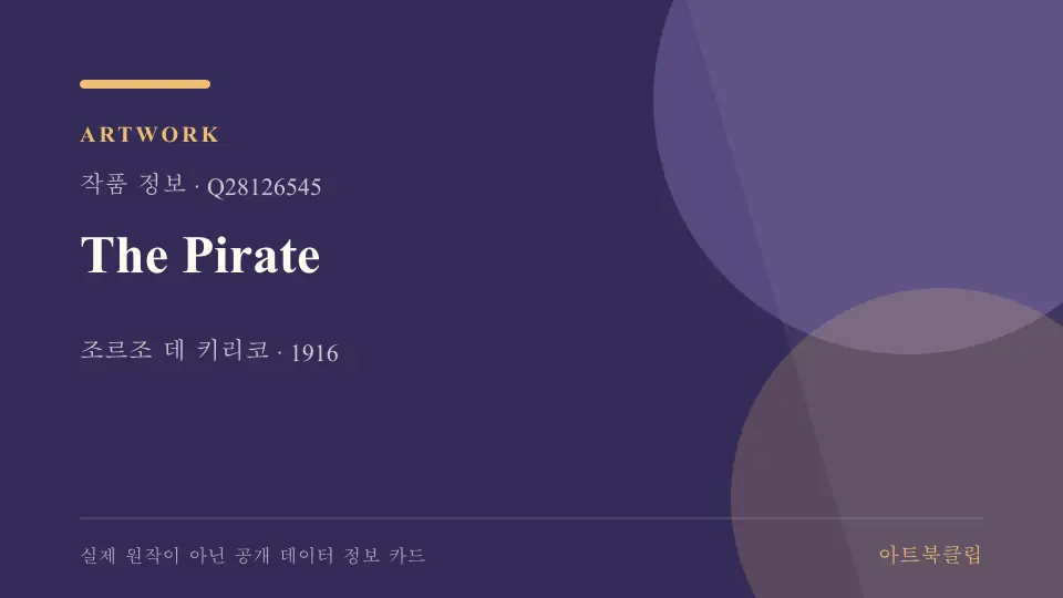The Pirate의 확인된 기초 정보를 정리한 아트북클립 정보 카드