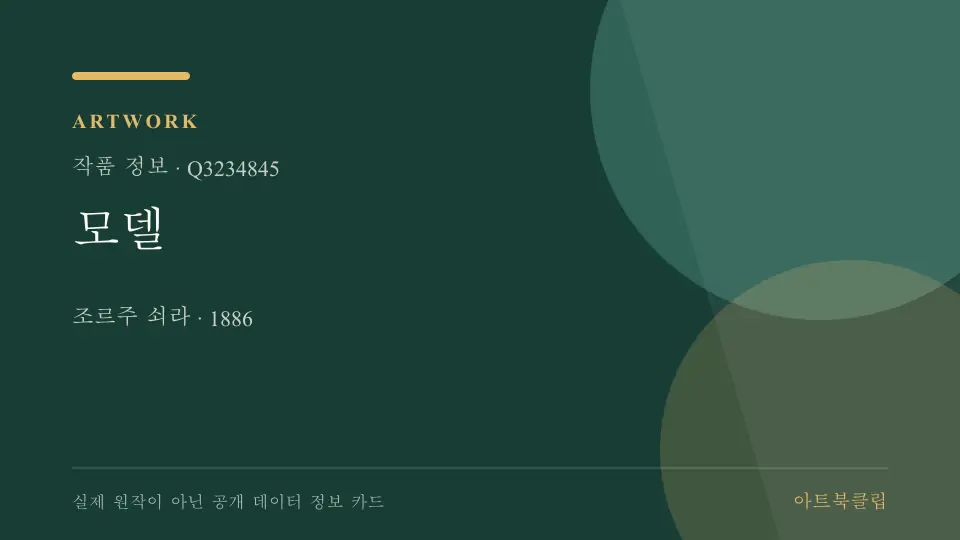 모델의 확인된 기초 정보를 정리한 아트북클립 정보 카드