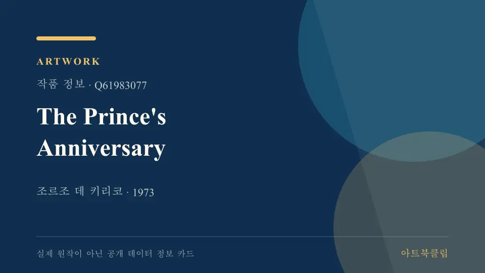 The Prince's Anniversary의 확인된 기초 정보를 정리한 아트북클립 정보 카드