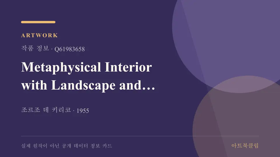 Metaphysical Interior with Landscape and Villa with Fountain의 확인된 기초 정보를 정리한 아트북클립 정보 카드