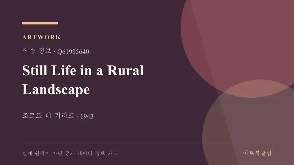 Still Life in a Rural Landscape의 확인된 기초 정보를 정리한 아트북클립 정보 카드
