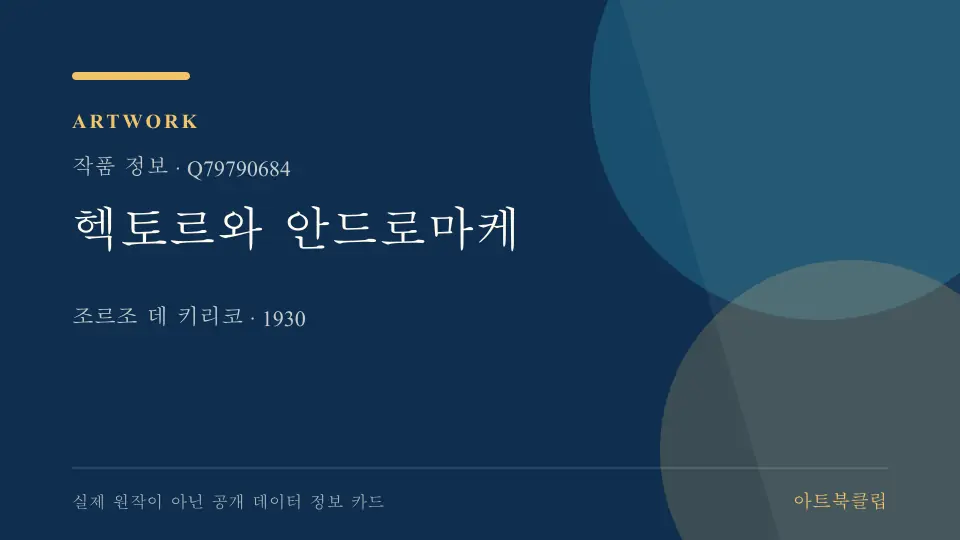 헥토르와 안드로마케의 확인된 기초 정보를 정리한 아트북클립 정보 카드