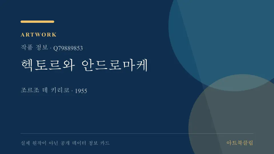 헥토르와 안드로마케의 확인된 기초 정보를 정리한 아트북클립 정보 카드