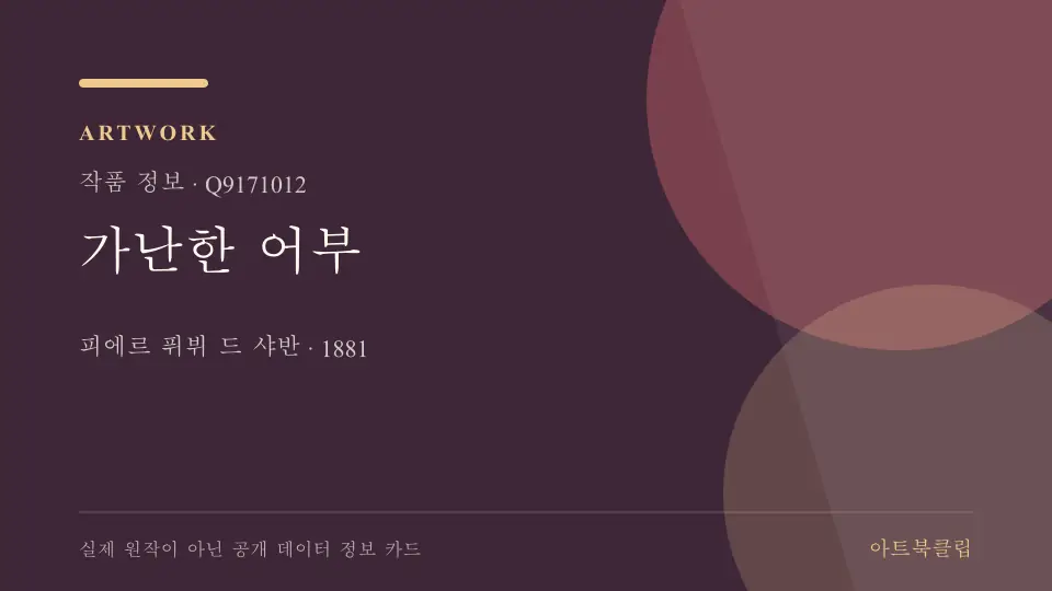 가난한 어부의 확인된 기초 정보를 정리한 아트북클립 정보 카드