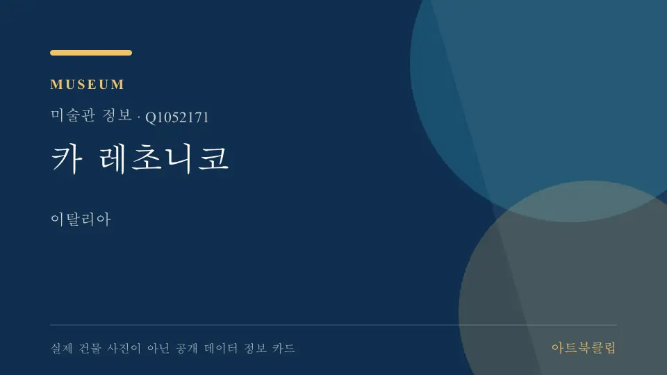 카 레초니코의 확인된 기초 정보를 정리한 아트북클립 정보 카드