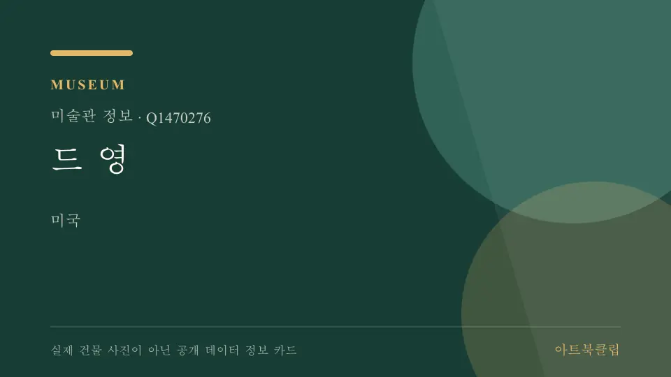 드 영의 확인된 기초 정보를 정리한 아트북클립 정보 카드