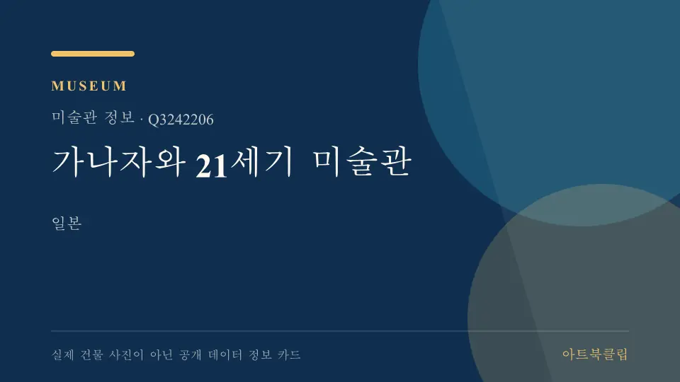 가나자와 21세기 미술관의 확인된 기초 정보를 정리한 아트북클립 정보 카드